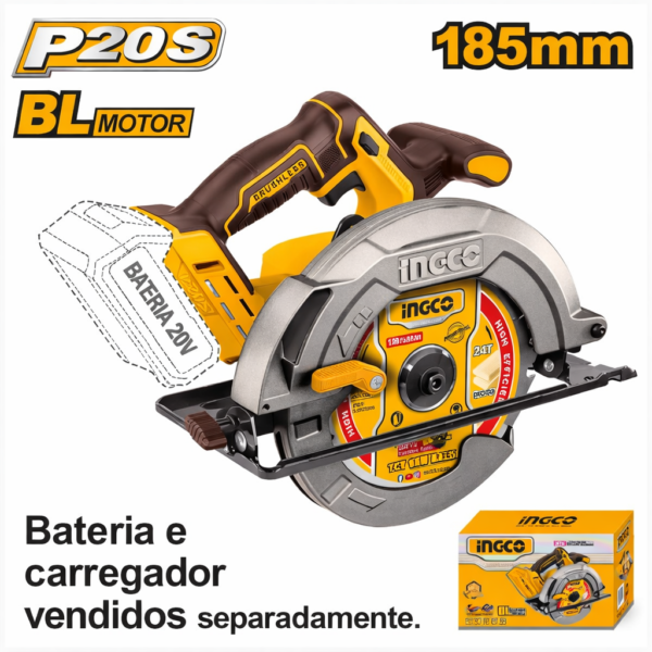 Serra Circular a Bateria INGCO P20S BL 185mm (20V)
