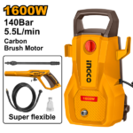 Lavadora de alta pressão 1600W, 140 BAR, 5,5 L/min - INGCO