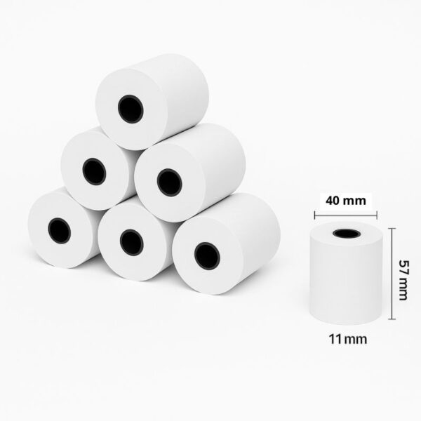 Rolos Papel Térmico - 57x40x11 58G - Pack 10 unidades