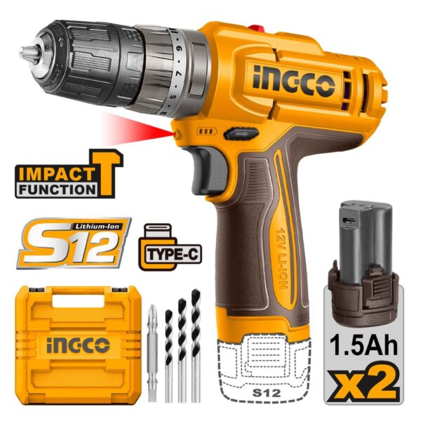 Aparafusadora Bateria Lítio 12V  CIDLI12202E INGCO