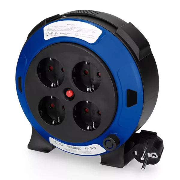 Enrolador de Cabos 5m 3x1mm 4 Tomadas T/TL C/ Proteção Térmica