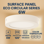Painel de Superficie Serie Eco Circular 6W - 6500K - Image 3