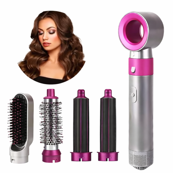 Modelador de Cabelo 5 em 1 – Seca, Alisa e Ondula com Facilidade