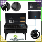 Churrasqueira de jardim dobrável e portátil para camping, ideal para turistas, com talheres inclusos. - Image 4