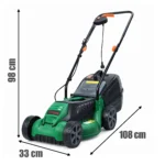 Cortador de Relva Elétrico leve e potente para cortar grama com cesto grande de 30L, 1600W e 32cm. - Image 8
