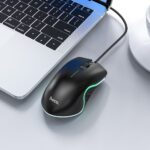 Rato Gamer com Fio e Luz Piscante Hoco GM19 - Preto - Image 4