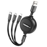 Cabo 3 em 1 USB A para Lightning / Micro USB / USB C Hoco 2A 1 m X75 preto