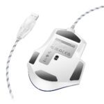 Rato Gamer com Fio Hoco GM31 - Branco e Azul - Image 3
