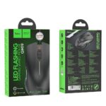 Rato Gamer com Fio e Luz Piscante Hoco GM19 - Preto - Image 2