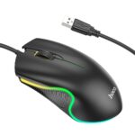 Rato Gamer com Fio e Luz Piscante Hoco GM19 - Preto