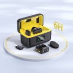 Estojo com 2 Microfones de Lapela Sem Fio Hoco Lightning/USB C L17 Preto - Image 4