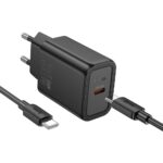 Adaptador USB C QC PD 30W + cabo USB C para USB C - Hoco N62 - Preto - Image 5