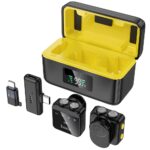 Estojo com 2 Microfones de Lapela Sem Fio Hoco Lightning/USB C L17 Preto - Image 10