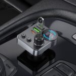 Transmissor FM Sem Fio Hoco E86 Alegria com USB duplo+Tipo-C PD30W+QC3,0 USB Preto - Image 8