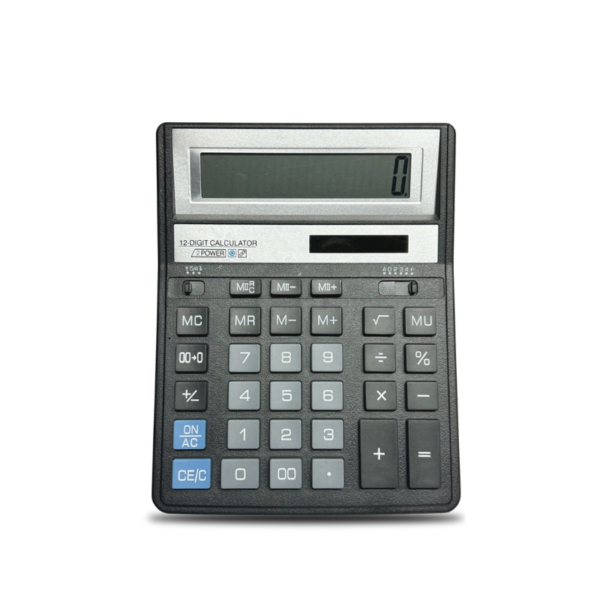 Calculadora Eletrônica de Mesa NOVOTECK CLR-005 – Display de 12 Dígitos com Funções Solares e Estatísticas