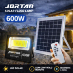 Foco Solar 600W Com Painel Solar e Comando