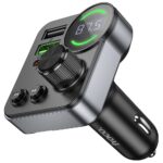 Transmissor FM Sem Fio Hoco E86 Alegria com USB duplo+Tipo-C PD30W+QC3,0 USB Preto - Image 6