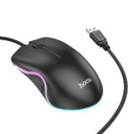 Rato Gamer com Fio e Luz Piscante Hoco GM19 - Preto - Image 9