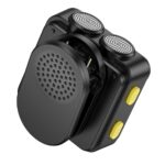 Estojo com 2 Microfones de Lapela Sem Fio Hoco Lightning/USB C L17 Preto - Image 8