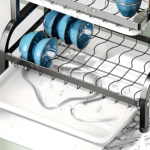 Escorredor de louça dobrável de três níveis, preto, grande XXL - Image 7