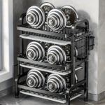 Escorredor de louça dobrável de três níveis, preto, grande XXL - Image 10