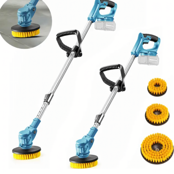 Escova de limpeza elétrica, sem fio, rotativa, recarregável, com 2 baterias.