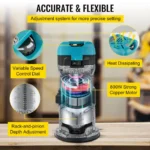 Tupia / Roteadora Elétrica 710W – Alta Precisão para Marcenaria VEVOR - Image 3