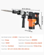 Martelo Demolidor VEVOR  19 Joules 1400W - Image 7