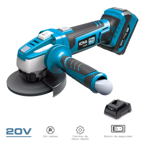 Rebarbadora Angular 20V Ø115 mm 28,9 X 23,9 cm 1 Bateria 4.0Ah e Carregador