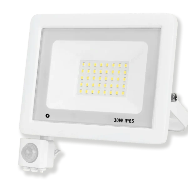 Projetor LED Slim 30W 6400K C/ Sensor de Movimento Branco - Florida