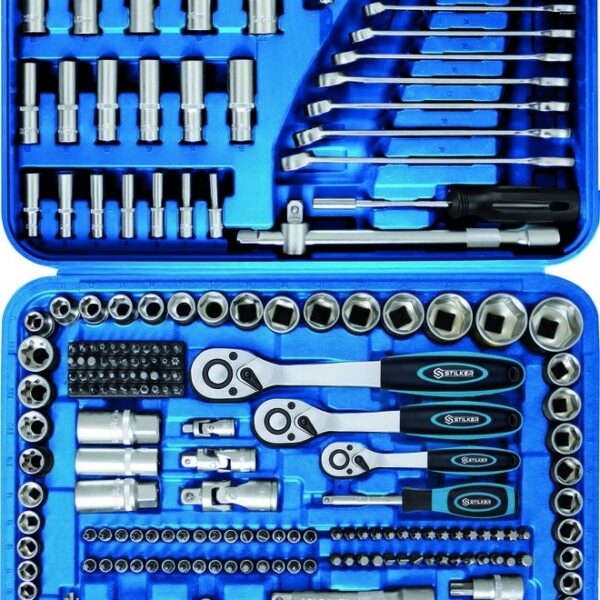 Jogo de Soquetes de 1/4", 3/8" e 1/2" - 219 peças - Stilker