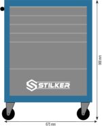 Carro de oficina com 7 gavetas, azul/cinza, 675x450x900mm - Stilker - Image 2