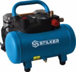 Compressor silencioso de 6 litros, 8 bar, 1,5 HP e 230 V - Stilker
