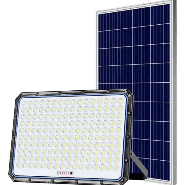 Refletor solar LED Jortan de 5000W com controle e painel.