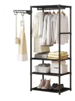 Cabideiro para roupas, suporte para pendurar roupas, prateleira para sapatos, guarda-roupa aberto