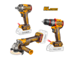 Pack 3 Maq. Aparafusadora/ 66 Nm + Rebarbadora. 115mm 1200W + Chave de Impacto Brushless