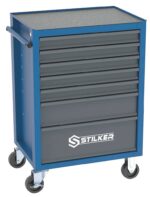 Carro de oficina com 7 gavetas, azul/cinza, 675x450x900mm - Stilker