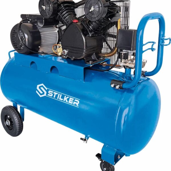 Compressor de cabeça em V de 100L e 3HP acionado por correia - Stilker