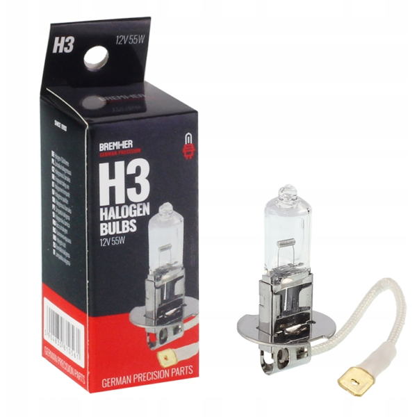 Lâmpada H3, 12V, 55W, homologada.