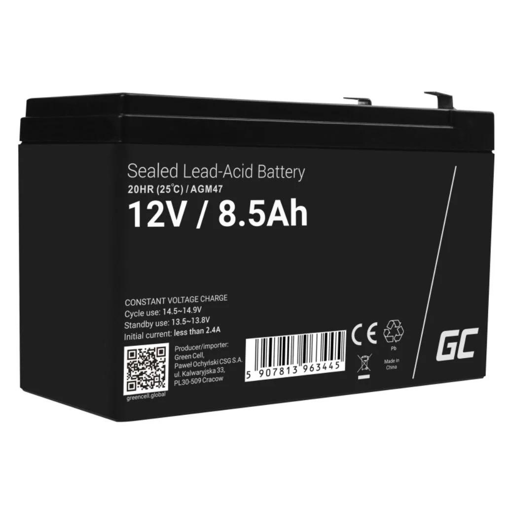 ii Green Cell AGM047 - Bateria de Chumbo (Pb) 12V 7.0Ah Bateria Green Cell AGM VRLA 12V 8.5Ah sem manutenção para sistema de alarme, caixa registradora, brinquedos cycle (Cópia) - Image 1