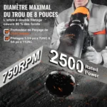 Máquina de Perfuração Diamantada VEVOR 3200W – Perfuração Úmida e Seca - Image 3